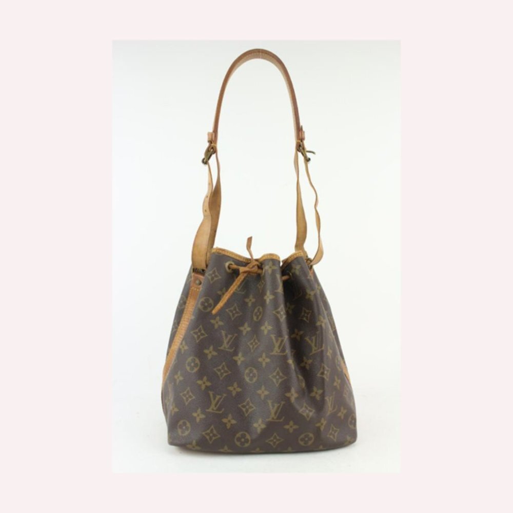 Louis Vuitton Monogram Petit Noe Drawstring Bucket Hobo Bag 8LV1027